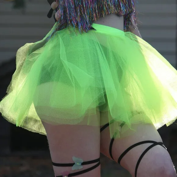 Neon Yellow Rave Tutu Hand Crafted - Picture 4 of 5